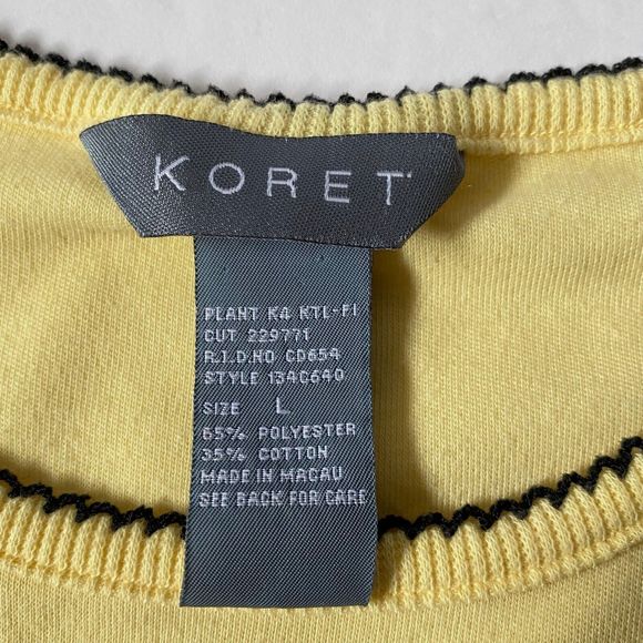 Koret Top Tee Women Large Yellow Multi Embellished Rhinestones Shopping Scenes - Picture 7 of 12